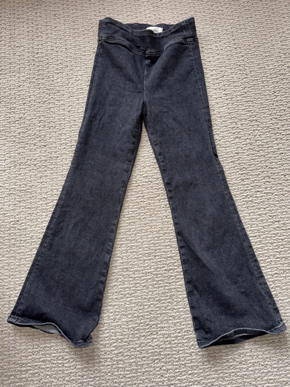 Frame Denim Black Washed Flare Ankle Jeans